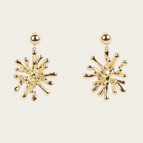 🌺🎉2XHP🎉🌺 NWT Cult Gaia Odeya Gold Statement Earrings - Picture 13 of 16